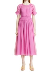 Rebecca Taylor Cotton & Silk Gauze Dress in Orchid at Nordstrom