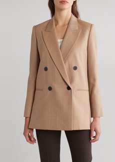 Rebecca Taylor Double Breasted Woold Blend Sport Coat in Camel Combo at Nordstrom Rack