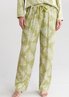 Rebecca Taylor Fleur Silk Blend Pajama Pants in Arden Fern Linen Combo at Nordstrom Rack