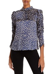 Rebecca Taylor Floral Print Ruched Top