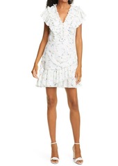 Rebecca Taylor Gaelle Floral Ruffle Minidress