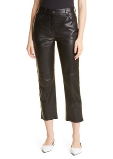 Rebecca Taylor Leather Crop Pants in Black at Nordstrom