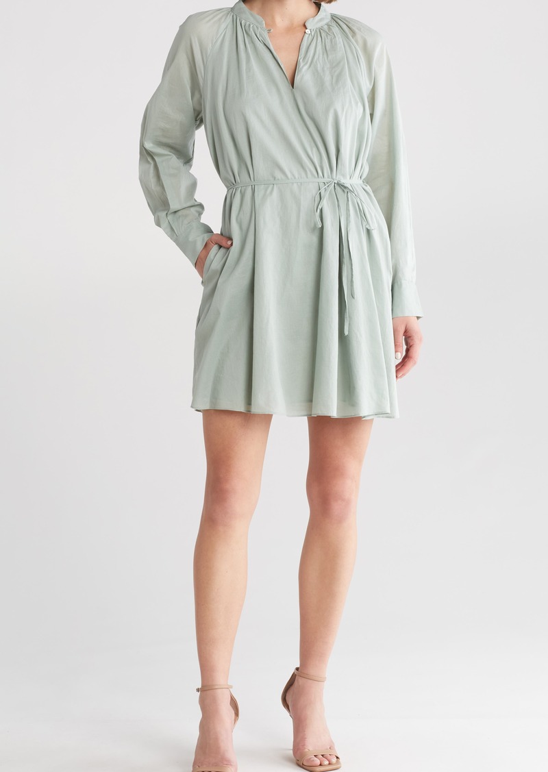 Rebecca Taylor Long Sleeve Cotton Shift Dress in Jadeite at Nordstrom Rack