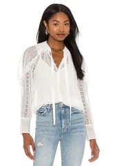 Rebecca Taylor Long Sleeve Geo Embroidery Blouse