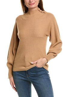 Rebecca Taylor Rib Mock Neck Wool & Cashmere-Blend Sweater