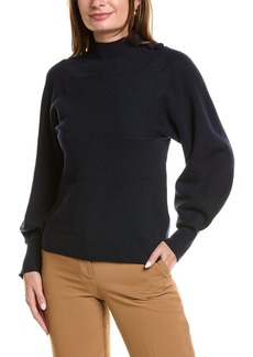 Rebecca Taylor Rib Mock Neck Wool & Cashmere-Blend Sweater