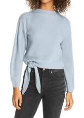 Rebecca Taylor Ribbed Side Tie Wool Blend Sweater in Duck Egg at Nordstrom