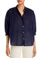 Rebecca Taylor Ruched Cotton Voile Shirt