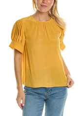 Rebecca Taylor Short Sleeve Silk Blouse