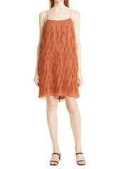 Rebecca Taylor Silk & Ostrich Feather Dress in Copper at Nordstrom
