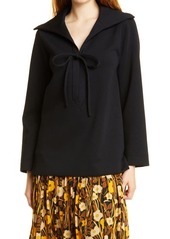 Rebecca Taylor Tie Front Knit Jacket in Midnight at Nordstrom