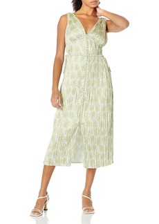 Rebecca Taylor Women's Button Front Dress Mini ASTERA Fleur Chartreuse Combo Extra Large