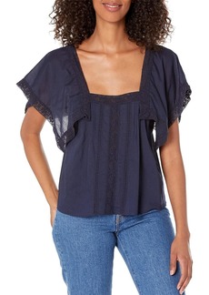 Rebecca Taylor Women's Lace Insert Top  Extra Large