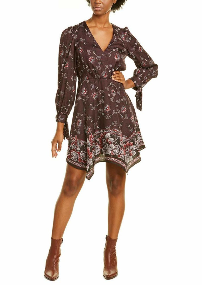 Rebecca Taylor Women's Long Sleeve V-Neck Floral Mini Dress