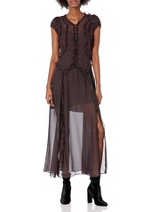 Rebecca Taylor Women's Scalloped Silk Chiffon Dress