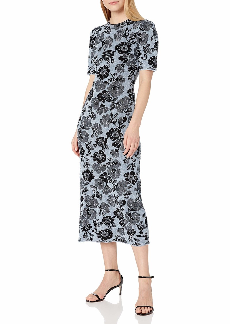 Rebecca Taylor Women's Short Sleeve Lurex Jacquard Dress  M