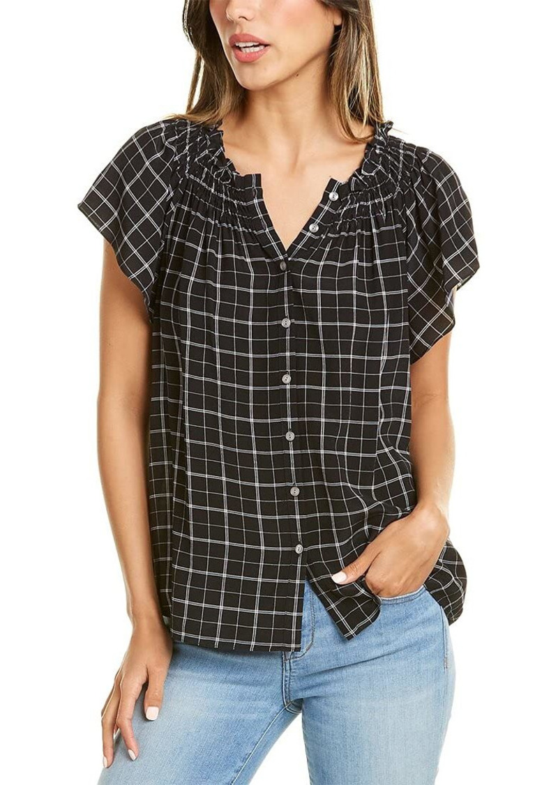 Rebecca Taylor Women's Sleeveless Plaid Silk Top