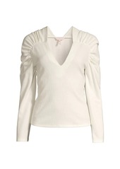 Rebecca Taylor Ruched-Sleeve Blouse