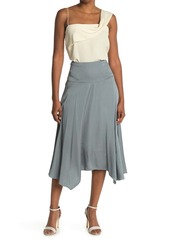 Rebecca Taylor Satin Asymmetrical Midi Skirt