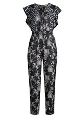 Rebecca Taylor Sleeveless Paisley Silk-Blend Jumpsuit