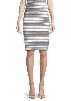 Rebecca Taylor Striped Boucle Pull-On Skirt