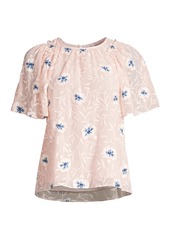 Rebecca Taylor Trellis Embroidered Top