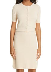 Rebecca Taylor Boucle Short Sleeve Cardigan in Marzipan at Nordstrom