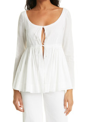 Rebecca Taylor Cotton Voile Soft Shirt Jacket in White at Nordstrom
