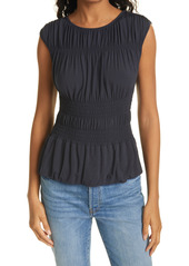 Rebecca Taylor Shirring Shell Top in Navy at Nordstrom