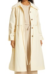 Rebecca Taylor Techy Cinch Waist Cotton Blend Trench Coat in Buttercream at Nordstrom