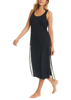 Red Carter Women's Cotton Open-Side Cover-Up Dress - Black