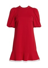 RED Valentino Abito Jersey Puff-Sleeve Dress