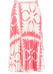 RED Valentino abstract floral print pleated skirt