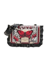 RED Valentino Butterfly Print Leather Shoulder Bag