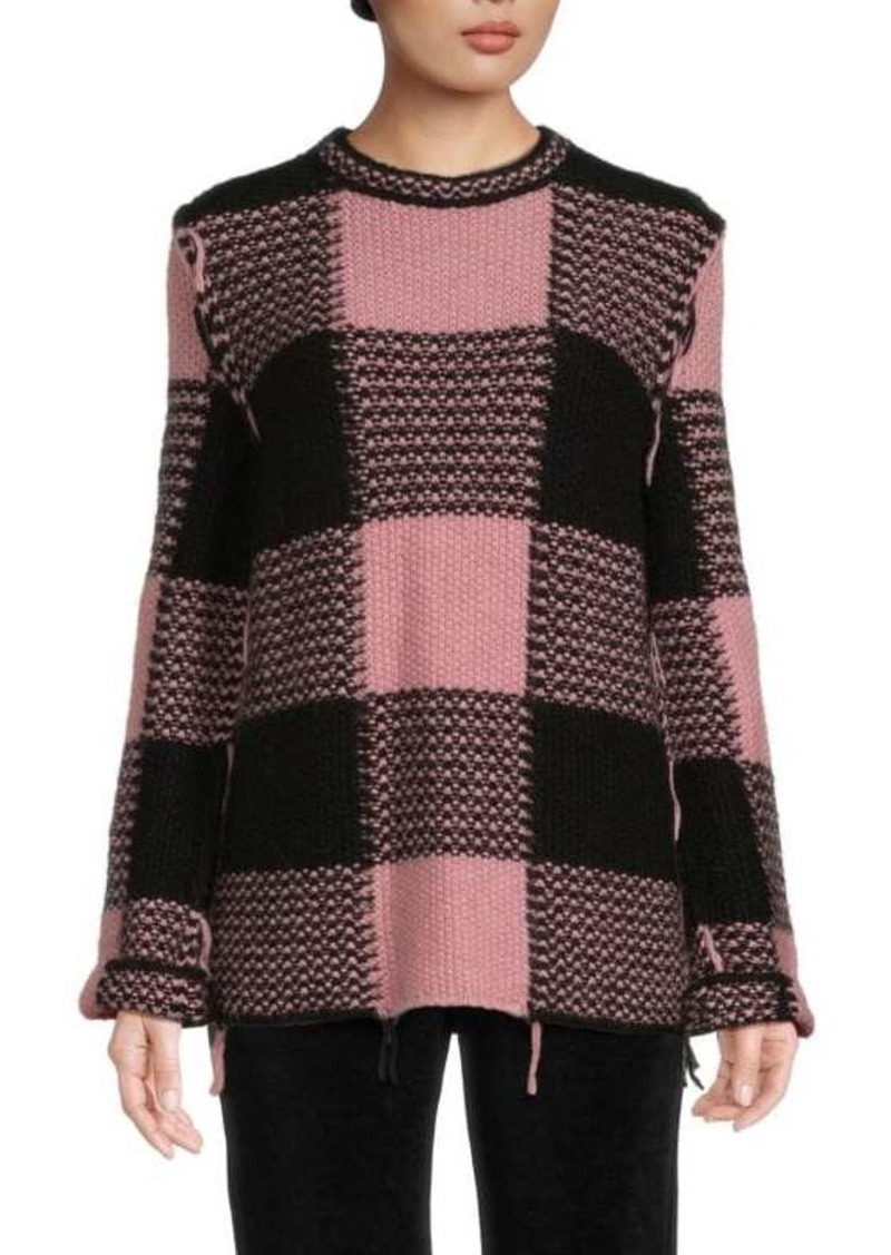 RED Valentino Check Mohair Blend Sweater