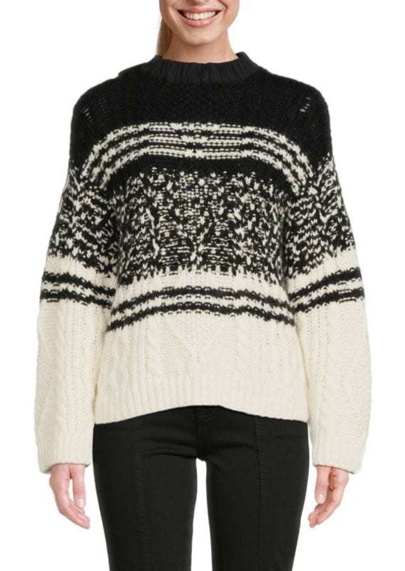 RED Valentino Colorblock Bow Tie Sweater