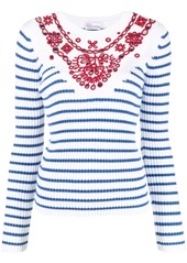 RED Valentino embroidered striped jumper