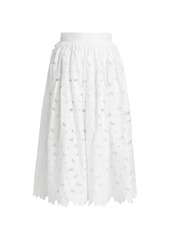 RED Valentino Floral Embroidered Eylet Skirt
