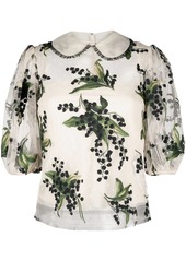 RED Valentino floral-embroidered layered blouse