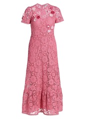 RED Valentino Floral Embroidered Macrame Dress