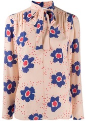 RED Valentino floral pink pussy-bow blouse
