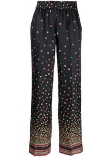 RED Valentino floral-print silk trousers