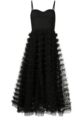 RED Valentino gathered tulle detail midi dress