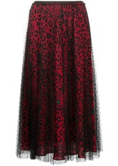 RED Valentino high-waisted leopard-print skirt