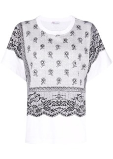 RED Valentino lace-print T-shirt
