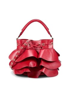 RED Valentino Large Ruffle Leather Crossbody Bag