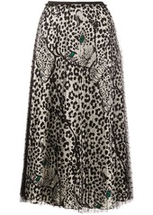 RED Valentino Leo Panther point d'esprit tulle skirt
