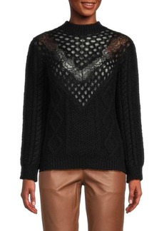 RED Valentino Mohair Blend Lace Sweater