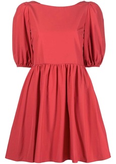 RED Valentino puff-sleeve pleated minidress