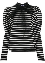 RED Valentino pussy-bow detail striped top